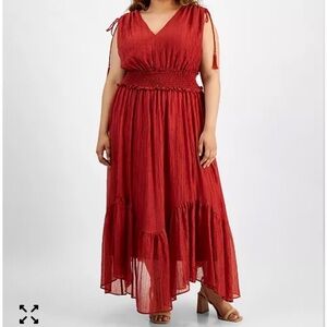 Taylor Elegant Amber Maxi Handkerchief Hem‎ Dress. Size XL. NWT.